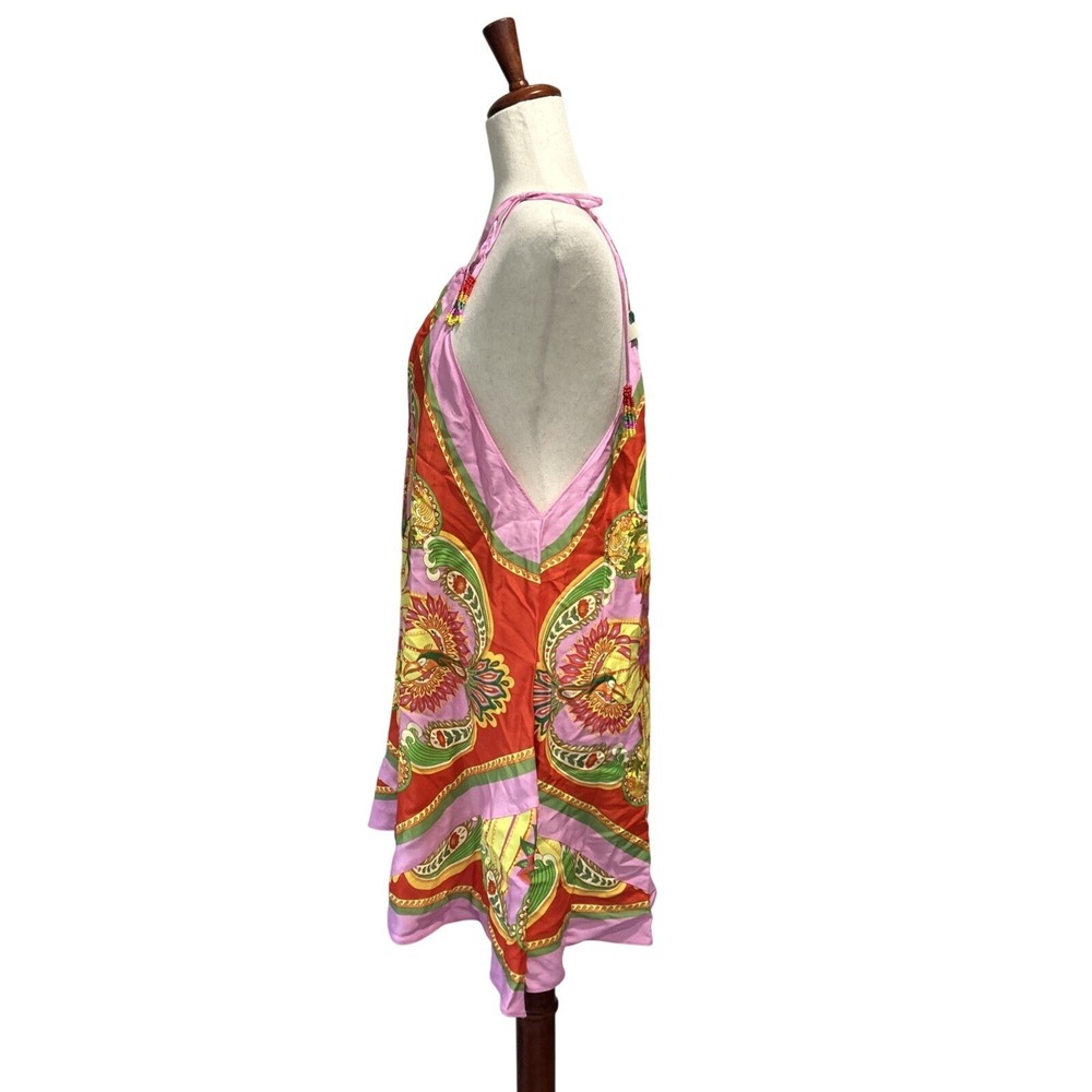 Farm Rio NWT Women's Beach Toucan's Scarf Multi Mini Dress Vacation Boho - Picture 7 of 12